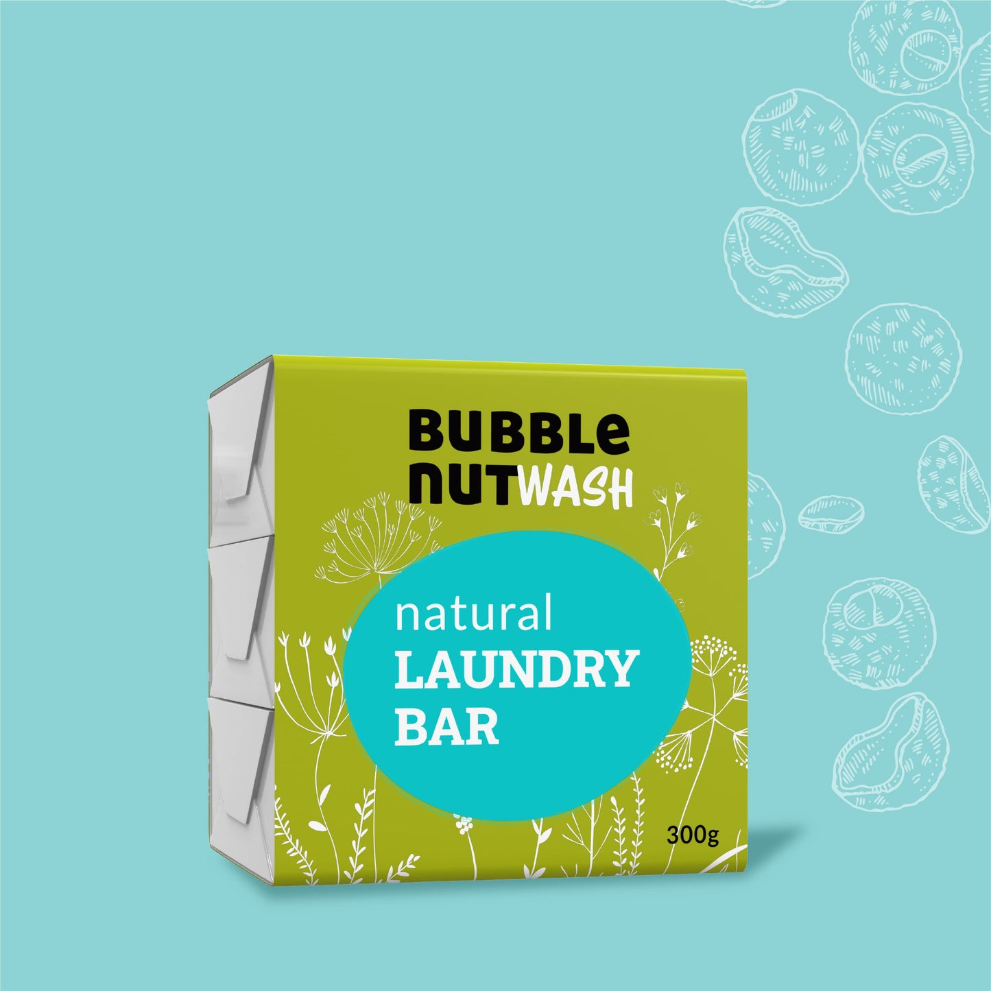 Natural Laundry Detergent Bar (100gm) [Pack of 3] - BubbleNut Wash